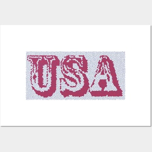 USA Flag Color Text Font 2 Posters and Art